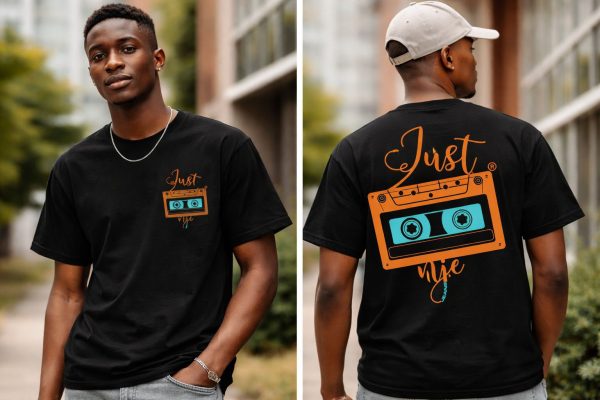 WhatsApp Image 2026-07-29 at 19.44.06 Just Nje Jeans The attitude of Gratitude Premium Vintage Cassette Tshirt